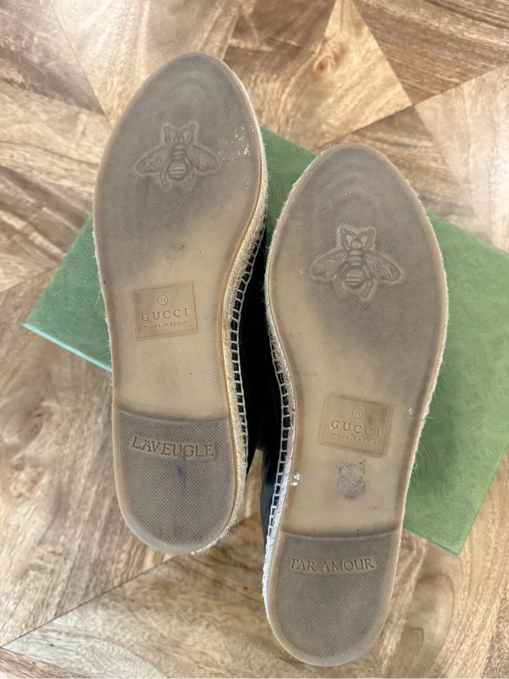 Gucci Black Quilted Leather GG Espadrille